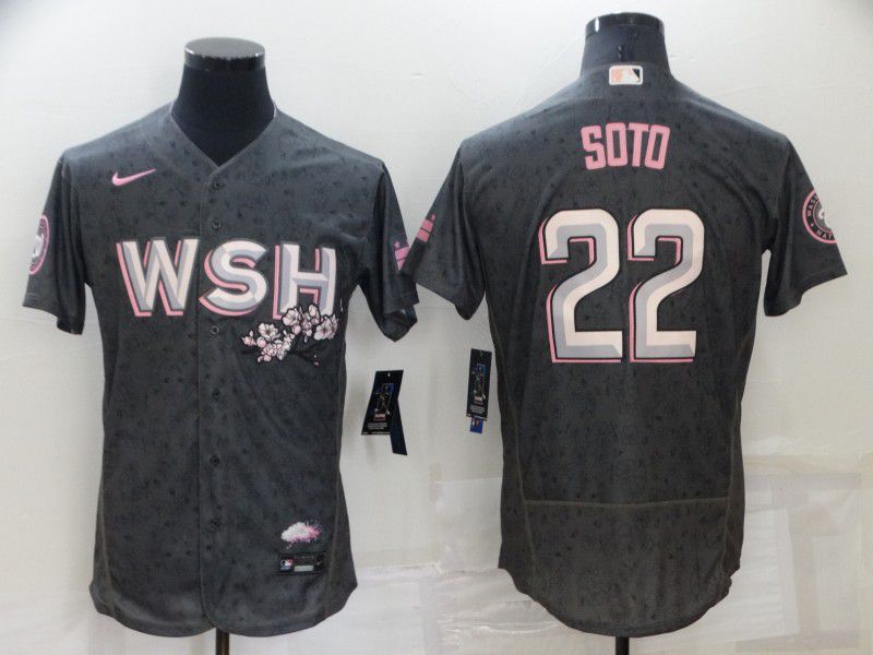 Men Washington Nationals 22 Soto Grey City Edition Elite Nike 2022 MLB Jersey